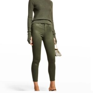 L’agence Margot High Rise Skinny Beetle Coated Ivy Green Size 30 NWT Luxury